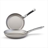 Premium Nonstick 2-Piece Shallow Skillet Set in Platinum