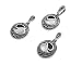 Sterling Silver Marcasite Pendant and Earrings Set - Yin-Yang - Mother of Pearl and Black Onyx