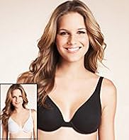 2 Pack - Cotton Rich Plain Non-Padded Underwired Bras