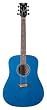 Dean Tradition Acoustic Guitar, Trans Blue with Hardshell Case