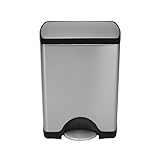 simplehuman Rectangular Step Trash Can, Fingerprint-Proof Brushed Stainless Steel, 30 Liters /8 Gallons