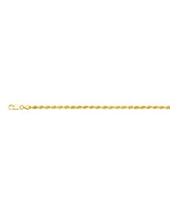 10K Yellow Gold Hollow Rope Chain Necklace - Width 1.6mm - Length 18"