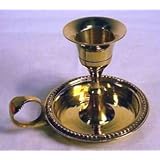 AzureGreen Brass Chamberstick Tapered Candle Holder