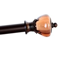 Elegant Home Fashions Dark Chocolate Crown Adjustable Window Rod, 48-Inch to 84-Inch