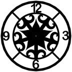 Giant 47.5 Inch Diameter Hand-crafted Tower Wall Clock (Arabic Quad Numerals, Starburst Style)