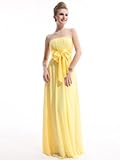 Ever Pretty Charming Empire Waist Bowtie Strapless Long Evening Dress 09060, HE09060YL16, Yellow, 14US