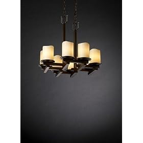 Dakota Bronze 8 Light Zig Zag Candle Shades
