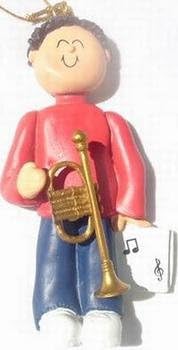 Male Brown Hair Trumpet Personalized Ornament