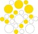Set of 30 - White / Yellow Circles Polka Dots Vinyl Wall Graphic Decals Stickers