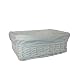 White Wicker Storage Basket with White Cotton Lining (Medium)