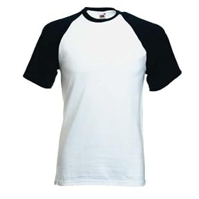 Fruit of the Loom Short Sleeve Baseball T Shirt in 6 colour combos