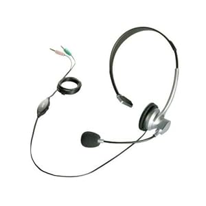 【クリックで詳細表示】iBUFFALO ヘッドセット 片耳 ヘッドバンド式 ボリューム付 シルバー BSHSH02SV