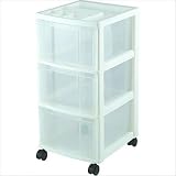 Mini Chest Series 3 Drawer Cart with Organizer Top in White