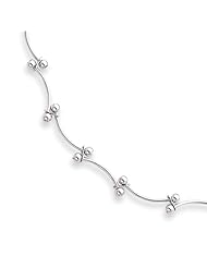 16in Rhodium-plated Bead Wave Necklace