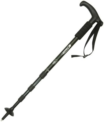 Foldable Elderly Trekking Pole Alpenstock Adjustable Walking Stick Hiking Black