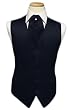 Tuxedo Vest - Solid Satin with Matching Pin Ascot, Midnight Blue