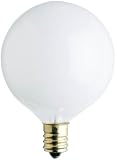 Westinghouse 04019 60-Watt, G 16-1/2 Ceiling Fan Bulb, Candelabra Base, White 2-Pack