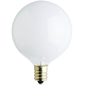Westinghouse 4012 25-Watt, G 16-1 2 Ceiling Fan Bulb, Candelabra Base, White, 2-Pack by Westinghouse