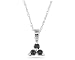 Three Stone Black Diamond Pendant in 14K White Gold
