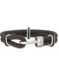 Leather & Stainless Steel Bracelet 08.50 Inch Leg020