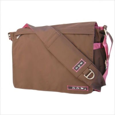 Be All Messenger Diaper Bag in Brown / Bubblegum