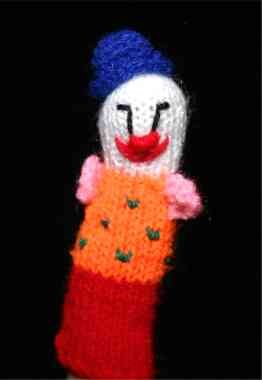 Childrens Toyshop  Toys : Finger Puppet Educational Toy Hand Knit Soft Wool FP_CLOWN3