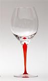 Set Of Four TEARS CHEERS Romanian / European 24% Crystal RED WINE Red Stem GLASS Barware LIQUOR