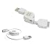 2.0 USB Retractable Data Sync Cable For iPhone and iPod (White)