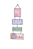 Quality Time Mi Casa Es Tu Casa 4 Piece Rusted Tin Sign with Chain
