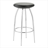 White ItalModern Rizzo 27" High Round Backless Counter Stool