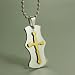 312lX6Qj VL. SL75  10 Karat Yellow Gold Satin Finish Round Dog Tag with 18 chain