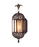 Thumbnail image for Corbett Lighting 56-21 Gazebo 1 Light Outdoor Wall Light in Florentine Bronze with Gradated Amber Piastra glass