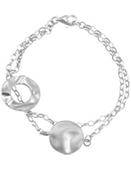 7.5" Fashion Link Bracelet Sterling Silver White 07.50 Inch Brc706