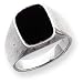 Sterling Silver Synthetic Onyx Ring - Size 8