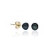 14K Gold Genuine Freshwater Cultured Black 4.5-5mm Button Pearl Stud Earrings