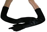 Adult 23 Long Opera Length Lycra Satin Gloves: Black