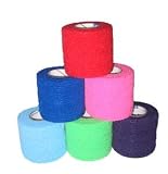 Petflex Red Cohesive Pet Bandages 5cm. Pack of 6. Dog, Cat