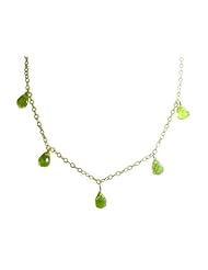 Gemshine Childrens Peridot Teardrop Necklace In 14k Gold