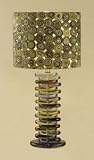 Liora Manne designed Multi colored Table lamp with fabric shade