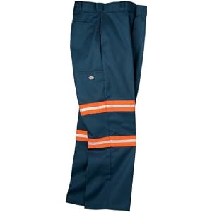 Dickies Men's Enhanced Visibility Double Knee Work Pant Size:34 x 32 Color:Dark Navy