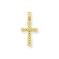 10k Diamond-Cut Cross Charm