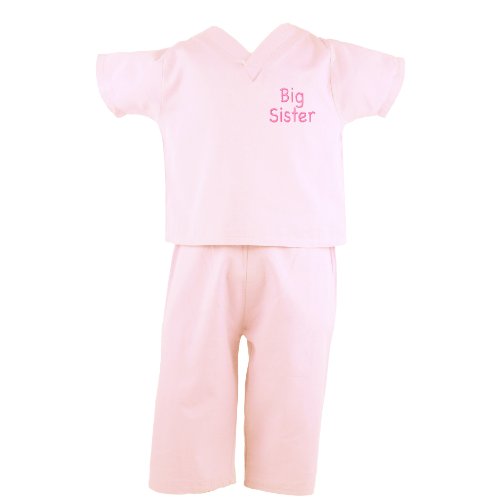 Scoots Toddler Scrubs "Big Sister", Light Pink
