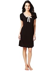 Per Una Monochrome Spotted Satin Trim Swing Minishirt