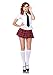 Leg Avenue Private School Sweetie Shirt Pleated Skirt Neck Piece Faux Frame