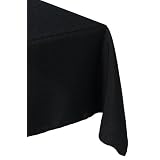 Bardwil Linen Ease 60-inch By 84-inch Oblong Rectangle Tablecloth, Black by Bardwill