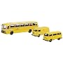 Schuco 452558400 - DBP-Set mit 3 Modellen, MB Bus O302, VW T1, VW T2a Bus, Sammlermodell, 1:87