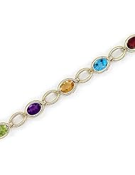 14K Yellow Gold Oval Multi Bracelet
