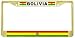 Bolivia Bolivian Flag Gold Tone Metal License Plate Frame Holder
