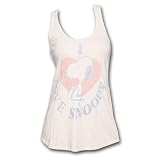 Peanuts I Love Snoopy Retro Womens Ivory Graphic Tank Top