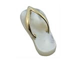 White Mother Of Pearl Flip - Flop Simple - Strap Sandal, 14k Gold - B000GHLNEY